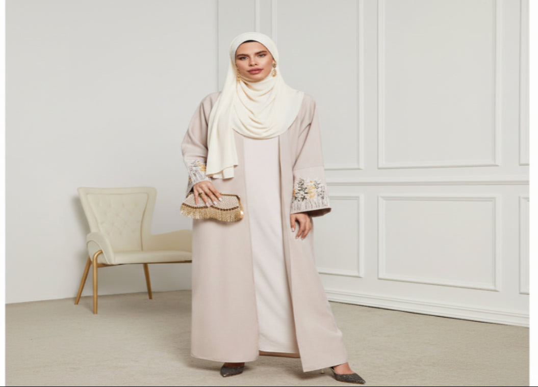 Middle East Muslim Clothing Robe Embroidered Cardigan Dress