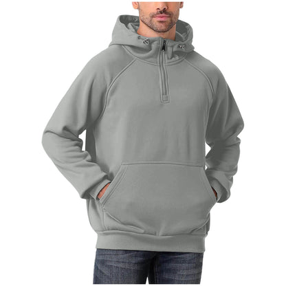 Men's Fashionable All-Match Multi-Color Half-Zip Hoodie