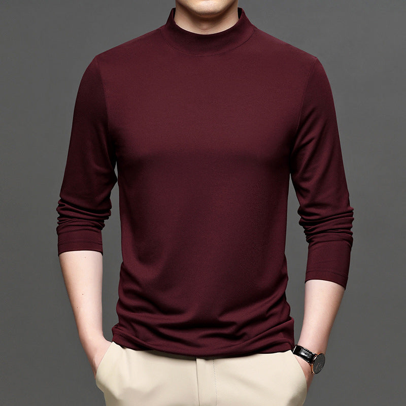 Half-high Collar Long Sleeves T-shirt Men's Undershirt