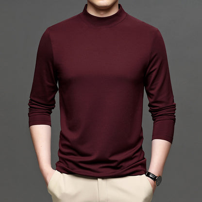 Half-high Collar Long Sleeves T-shirt Men's Undershirt