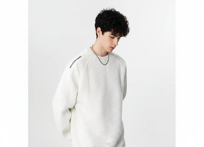 3D Cut Hoodie Men's Loose Round Neck Jacket