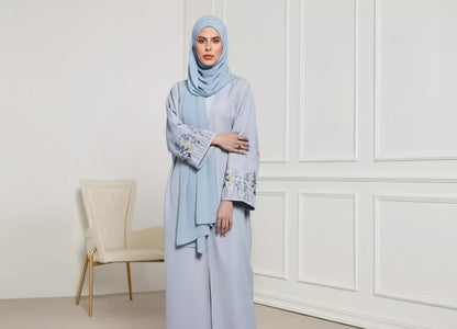 Middle East Muslim Clothing Robe Embroidered Cardigan Dress