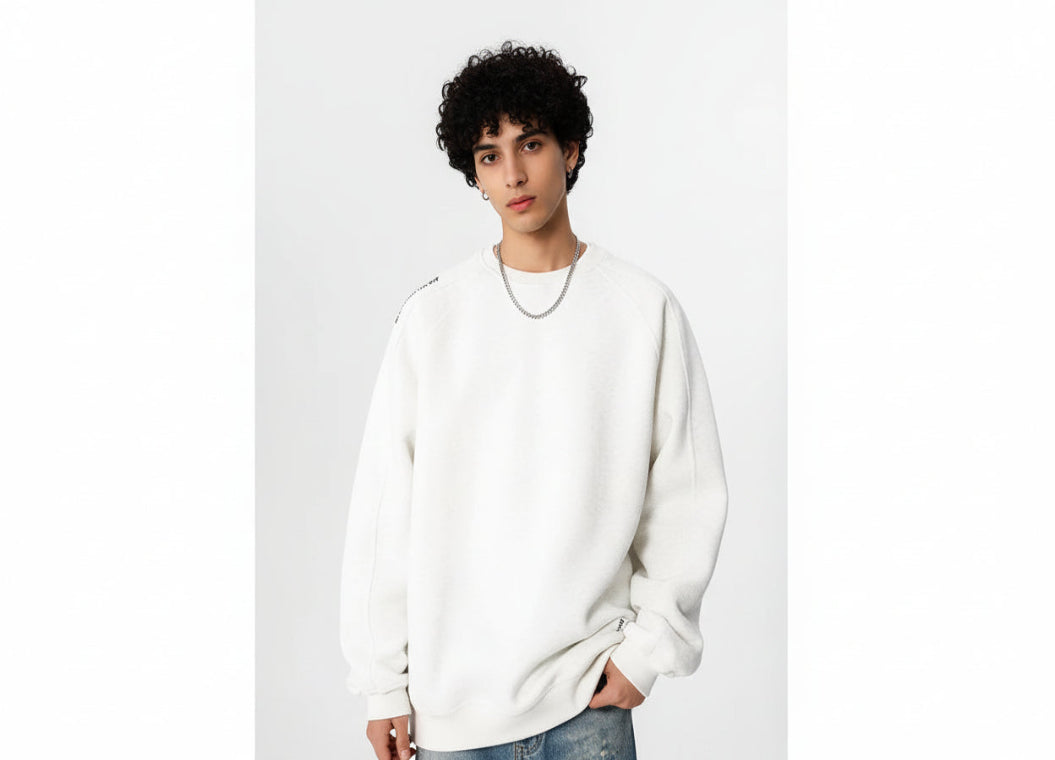 3D Cut Hoodie Men's Loose Round Neck Jacket