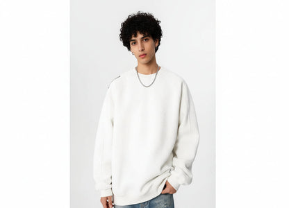 3D Cut Hoodie Men's Loose Round Neck Jacket