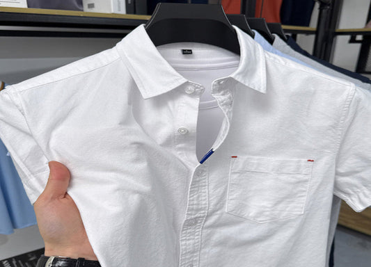 100 Cotton Shirt Men's Summer 2026 New Short-sleeved Casual Fashion Breathable All-match Lapel