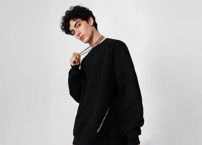 3D Cut Hoodie Men's Loose Round Neck Jacket