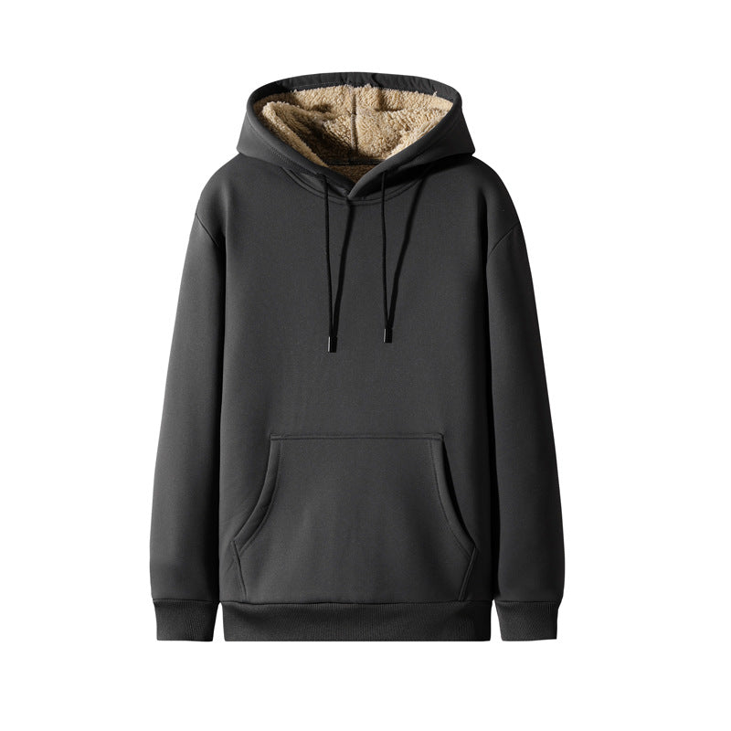 Men's Fashion Casual Fleece-lined Thickened Hooded Sweatshirt
