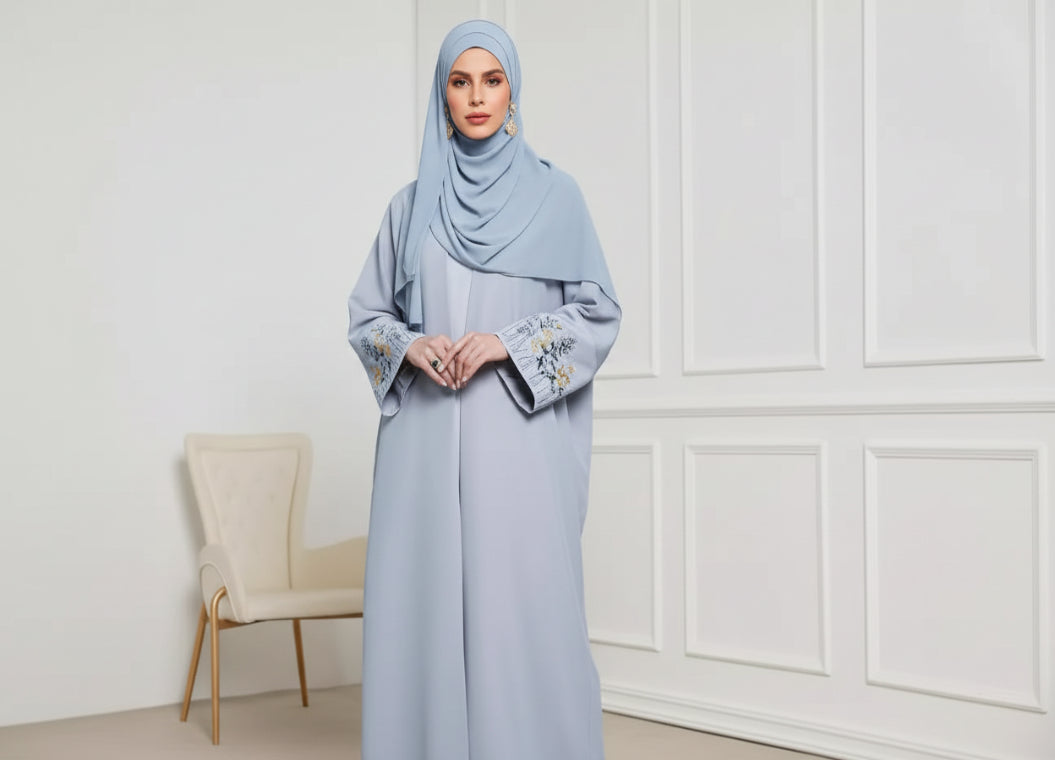 Middle East Muslim Clothing Robe Embroidered Cardigan Dress
