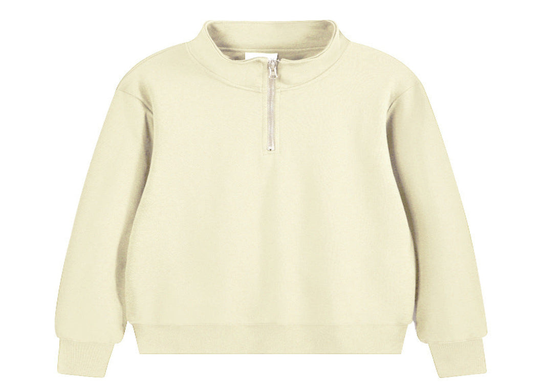 Heavy Pearl Air Layer Semi-access Control Zipped Stand Collar Sports Sweater