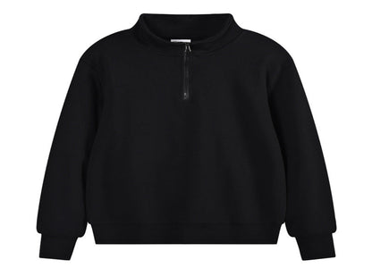 Heavy Pearl Air Layer Semi-access Control Zipped Stand Collar Sports Sweater