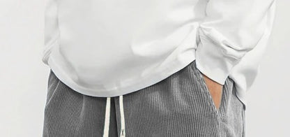Men's Corduroy Mid-Waist Casual Pants