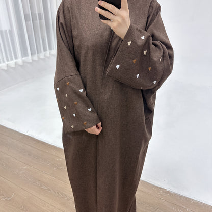 Love Embroidered Elegant Cardigan Robe