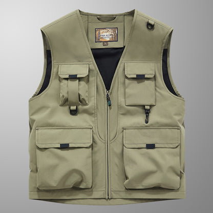 Frock Vest Men's Coat Fishing Multi-pocket Vest