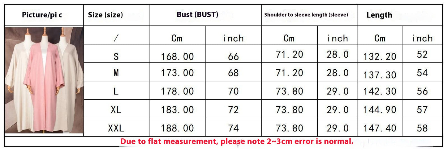 Muslim Elegant Cardigan Embroidered Dress Robe