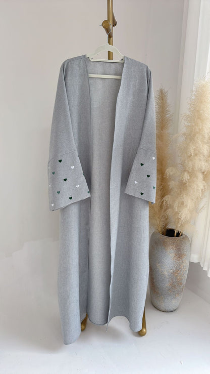 Love Embroidered Elegant Cardigan Robe