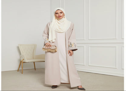 Middle East Muslim Clothing Robe Embroidered Cardigan Dress