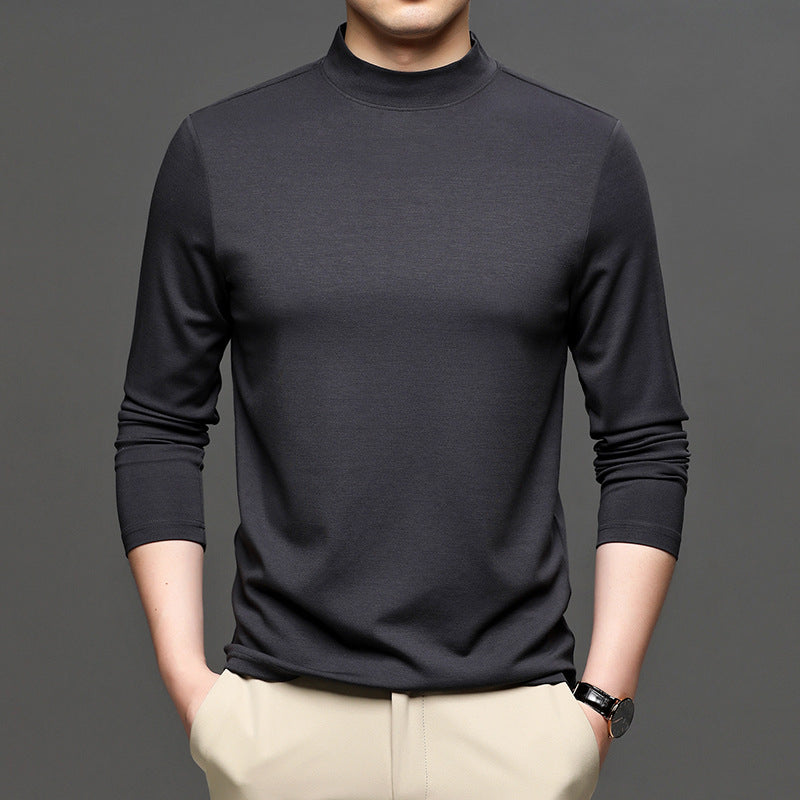 Half-high Collar Long Sleeves T-shirt Men's Undershirt