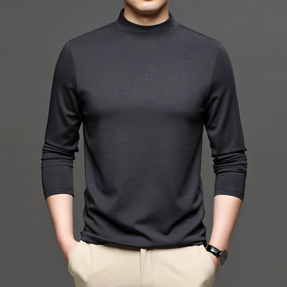 Half-high Collar Long Sleeves T-shirt Men's Undershirt