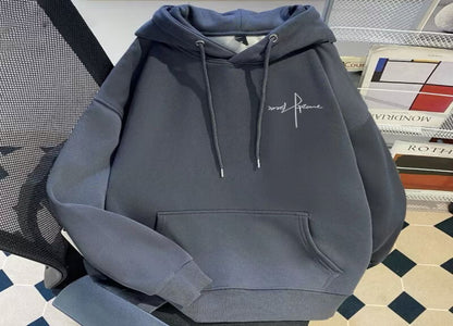 Hooded Pullover Sweatshirt Loose-fitting Casual Top