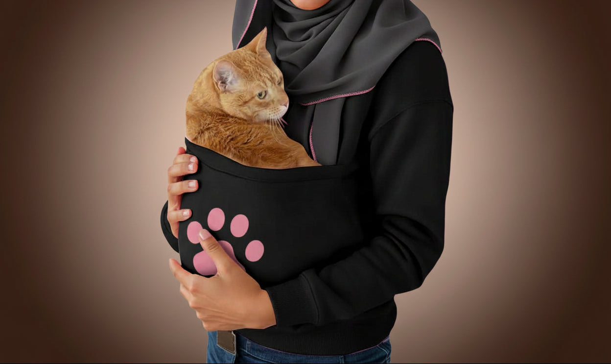 Women's Hooded Pocket Pet Shirt Sweatshirt