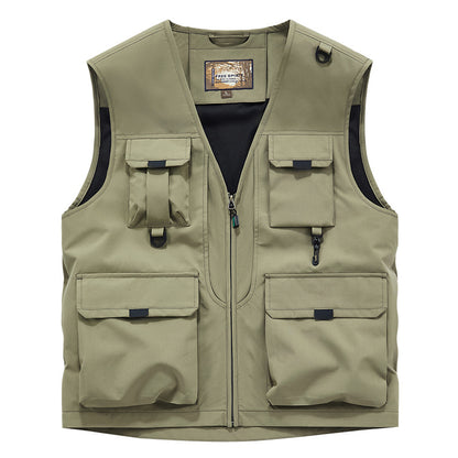 Frock Vest Men's Coat Fishing Multi-pocket Vest