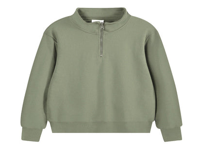 Heavy Pearl Air Layer Semi-access Control Zipped Stand Collar Sports Sweater