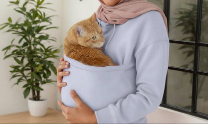 Women's Hooded Pocket Pet Shirt Sweatshirt