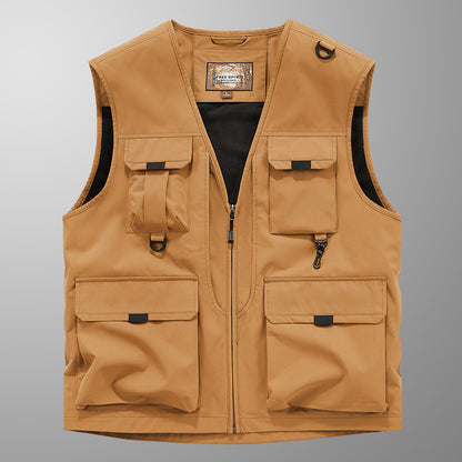 Frock Vest Men's Coat Fishing Multi-pocket Vest