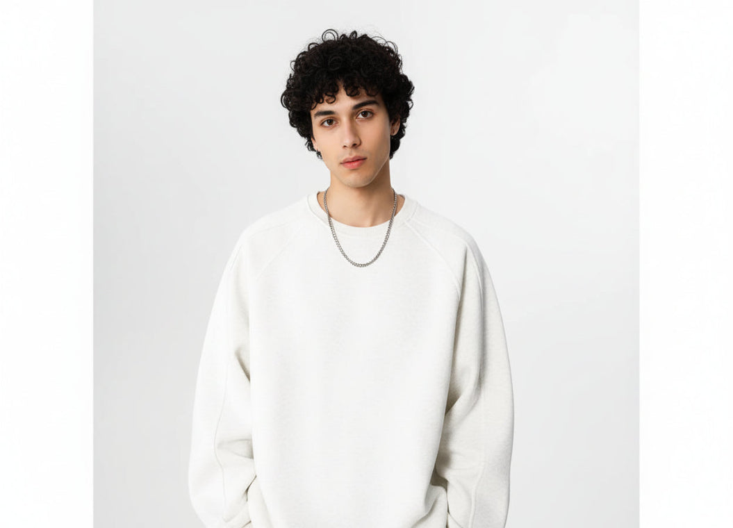 3D Cut Hoodie Men's Loose Round Neck Jacket