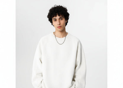 3D Cut Hoodie Men's Loose Round Neck Jacket