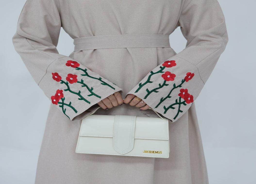 Arabic style, Flower Embroidery Series Elegant Dress