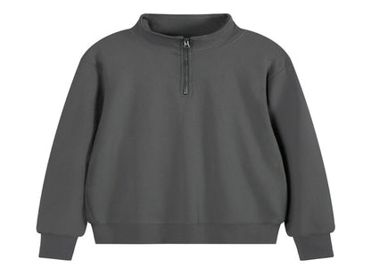 Heavy Pearl Air Layer Semi-access Control Zipped Stand Collar Sports Sweater