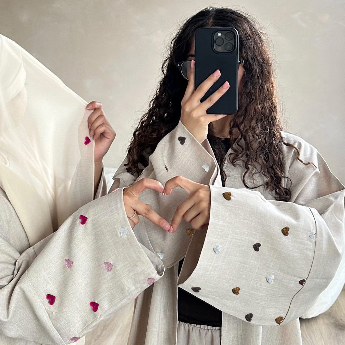 Love Embroidered Elegant Cardigan Robe