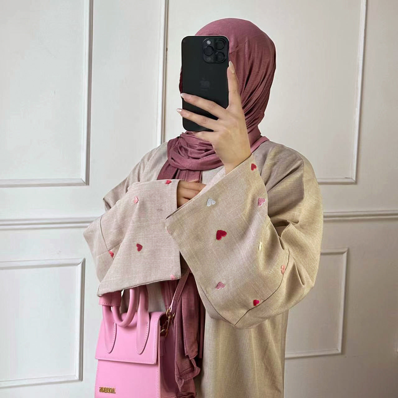 Love Embroidered Elegant Cardigan Robe