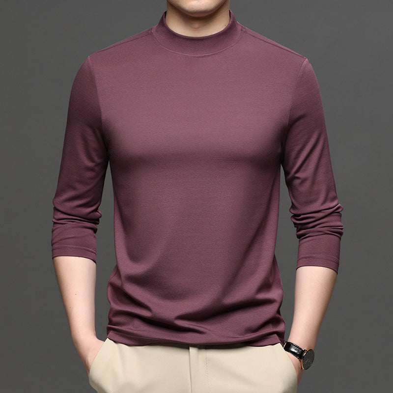 Half-high Collar Long Sleeves T-shirt Men's Undershirt