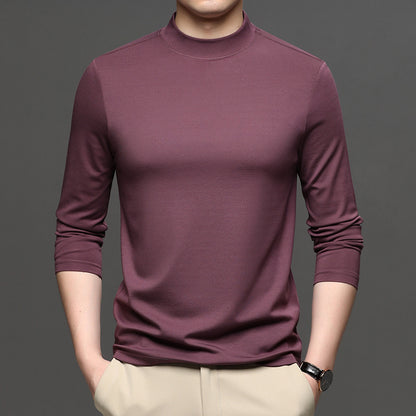 Half-high Collar Long Sleeves T-shirt Men's Undershirt