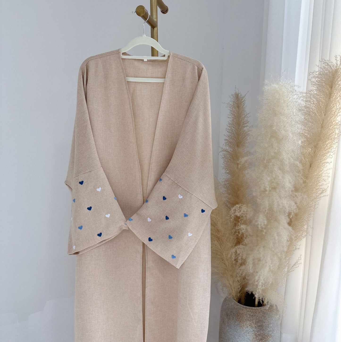 Love Embroidered Elegant Cardigan Robe