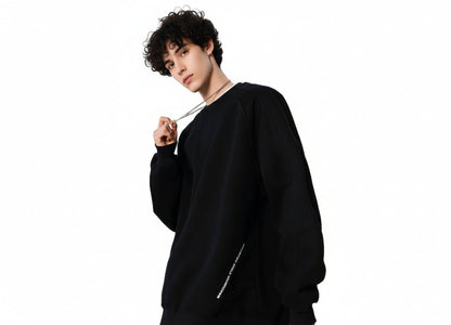 3D Cut Hoodie Men's Loose Round Neck Jacket