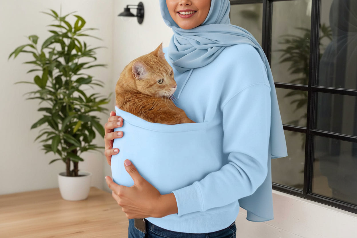 Women's Hooded Pocket Pet Shirt Sweatshirt